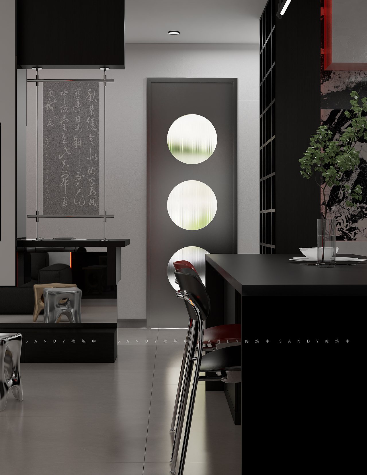 SketchUp 效果圖表現(xiàn) 極簡 現(xiàn)代風(fēng)格（圖ZMzU0MjQ3NjA4） - 建筑/空間 - 站酷設(shè)計(jì)師SANDY修煉中原創(chuàng)素材 - 站酷ZCOOL