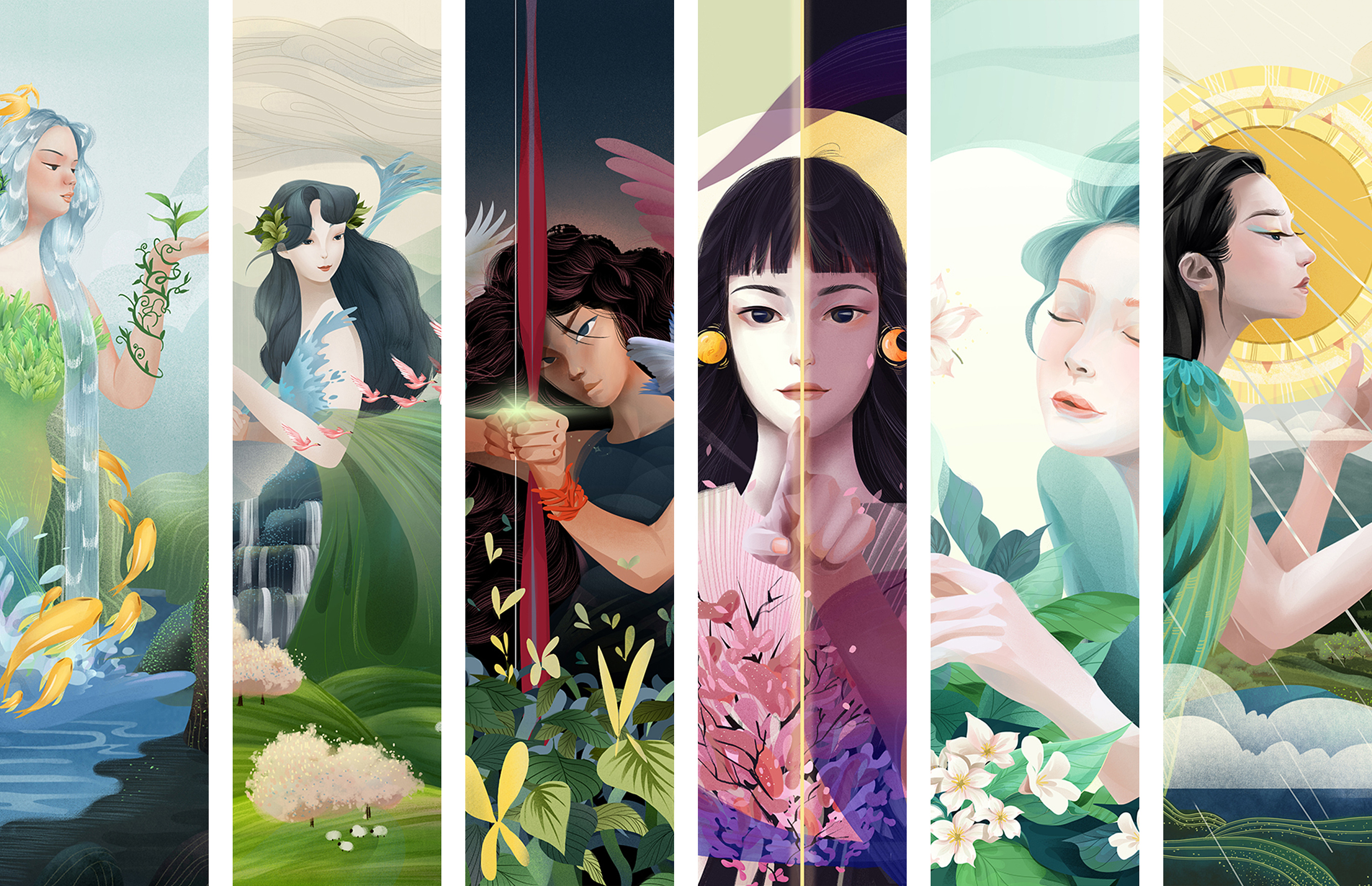 百雀羚新节气合集(上)|插画|商业插画|menghui梦慧 - 原创作品 - 站酷