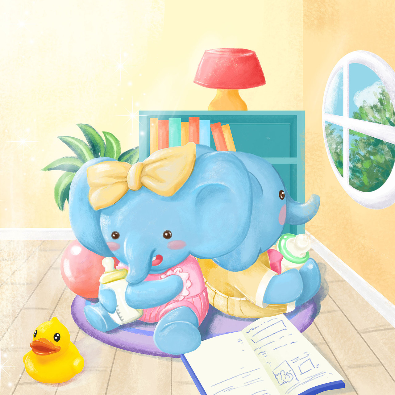 幼萌小象（图ZMTUxNjI2NzI0） - 儿童插画 - 站酷设计师幻真原创素材 - 站酷ZCOOL