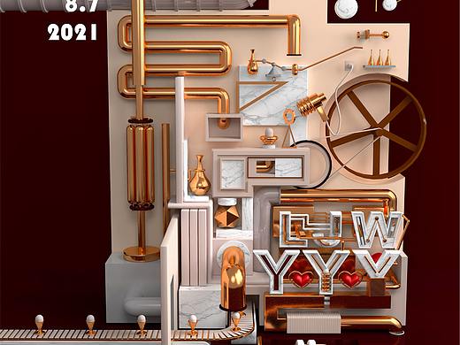 c4d场景建模练习（个人主页-ZNTQ0NTE5OTI=） - 建筑/空间 - 站酷设计师维尼没肌肉原创素材 - 站酷ZCOOL