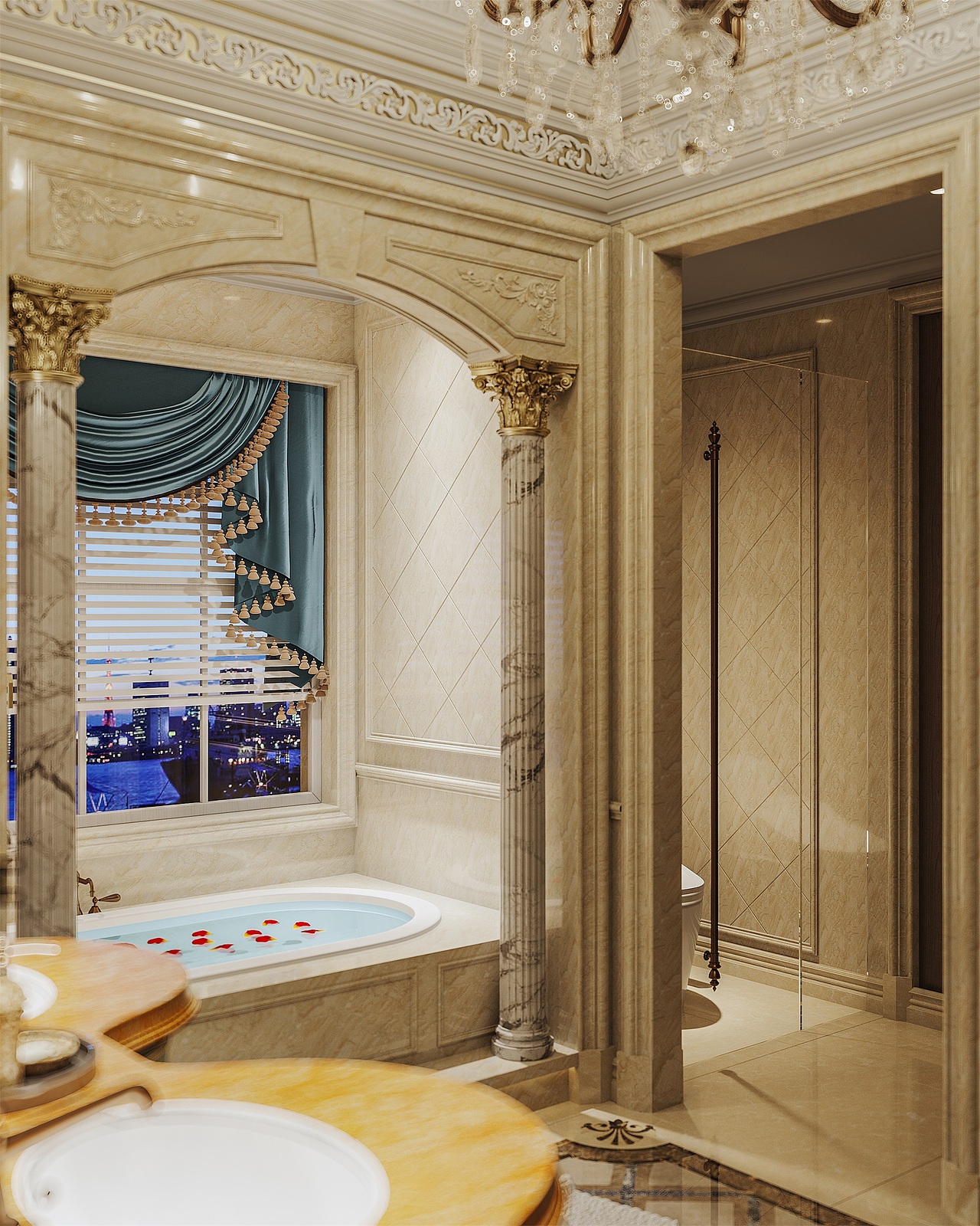 复古欧式宫廷室内效果图表现