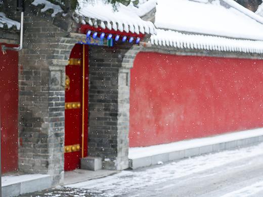 雪映红墙
