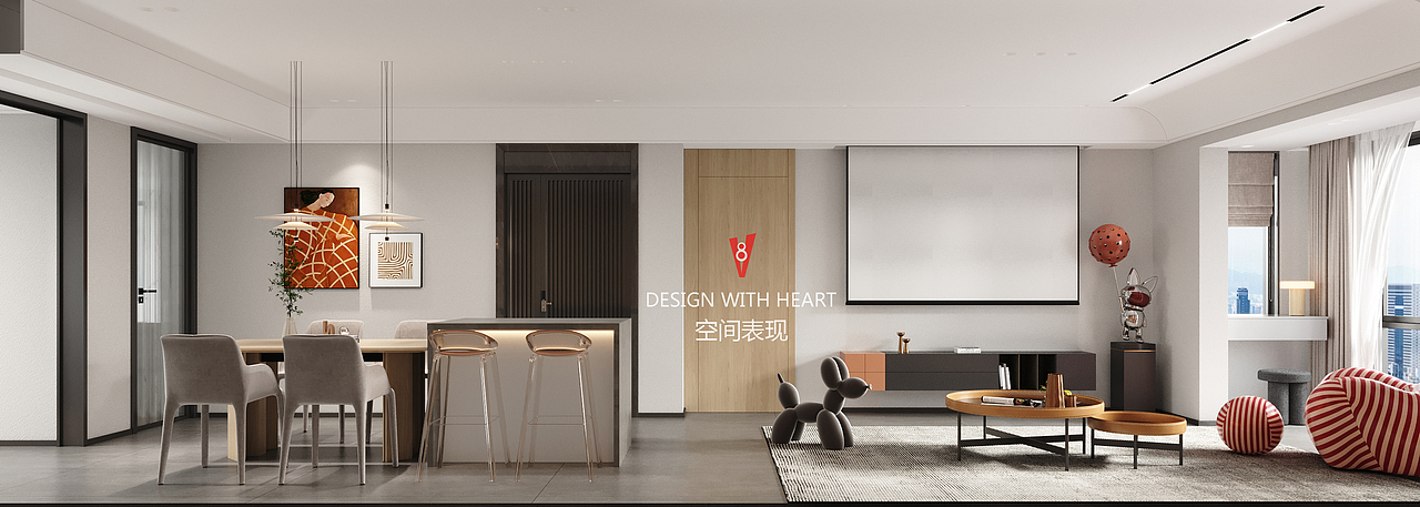 V8空间表现 | 简单的客餐厅设计