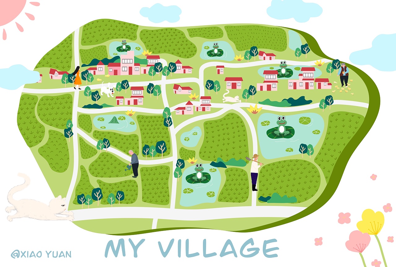 村子地图怎么画图片