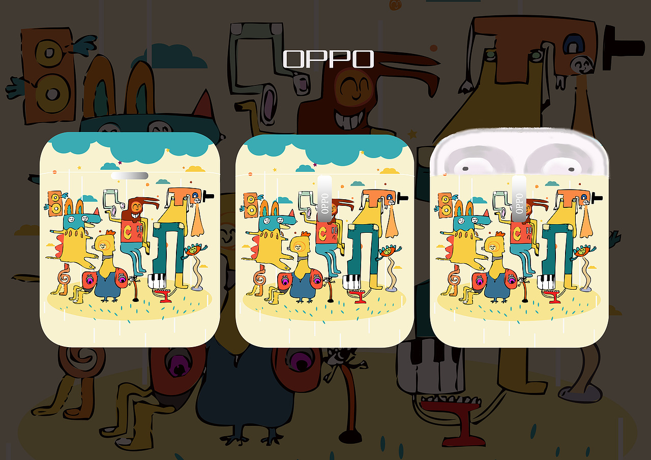 oppo耳机 音你而爱，随性而活!（图ZMTkyODY0MDAw） - 图案 - 站酷设计师梦落落的插画小世原创素材 - 站酷ZCOOL