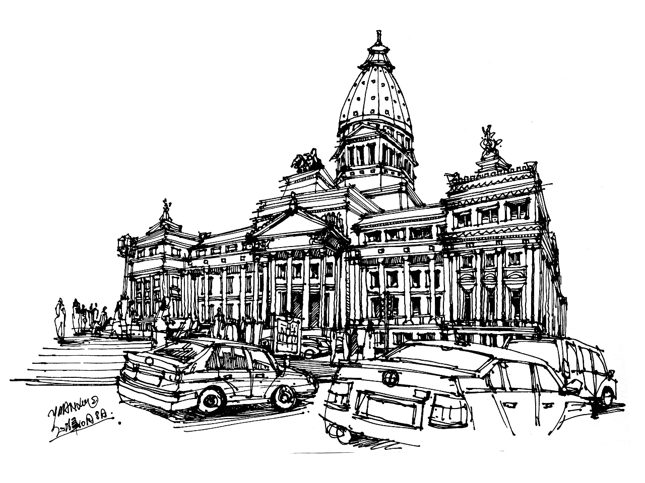 发一波近期钢笔手绘建筑作品