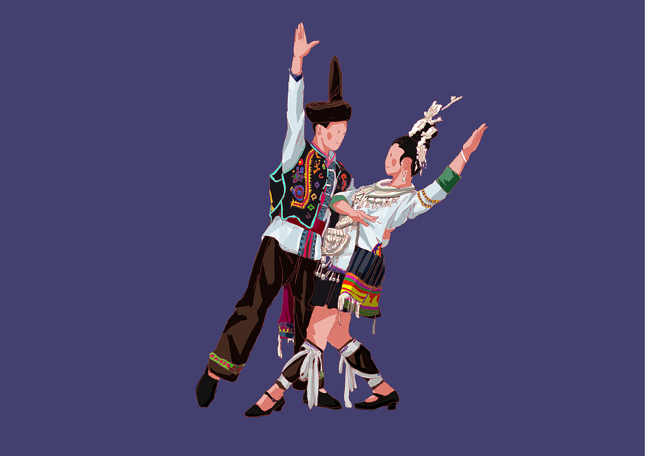 三江侗族创意插画（图ZMjkyNTc1MTAw） - 创作习作 - 站酷设计师你的柚子在哪原创素材 - 站酷ZCOOL