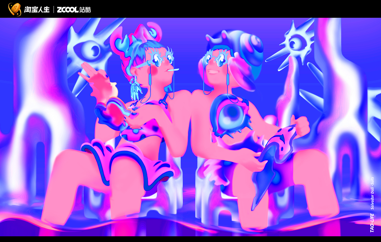 「把世界名画穿在身上」_达利·怪诞的沙滩_装束设计