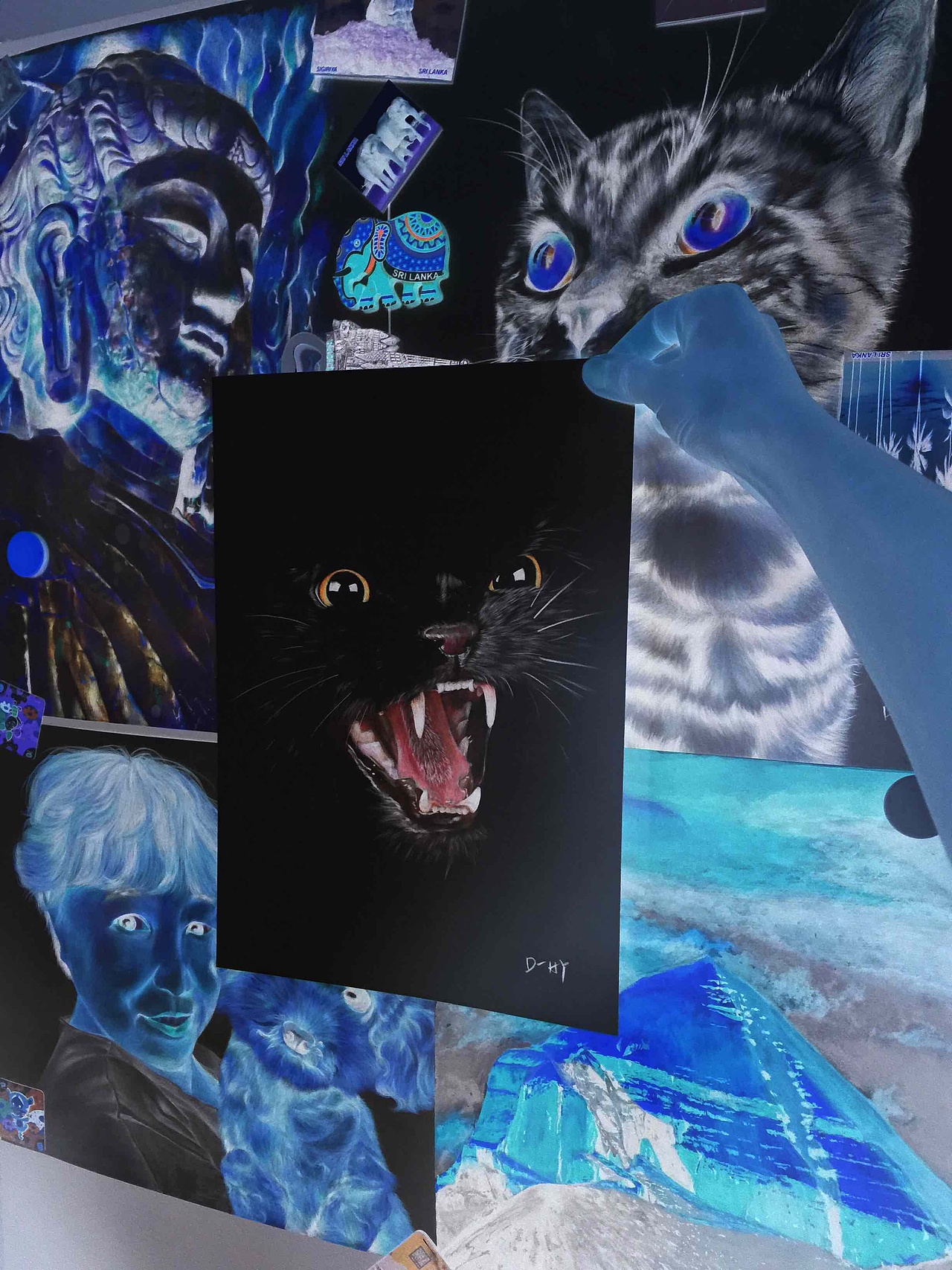 D_HY彩铅画《反色黑猫》（图ZMTE5Njc3NDA4） - 绘画 - 站酷设计师Draw_HY原创素材 - 站酷ZCOOL