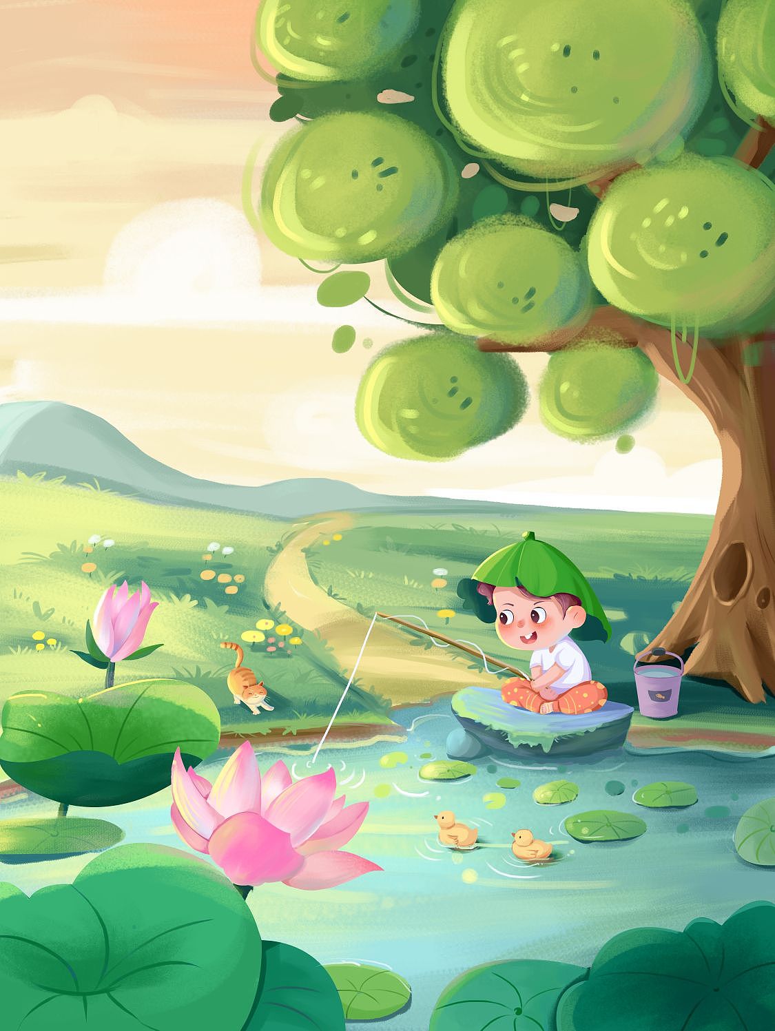 系列插画之夏改前改后