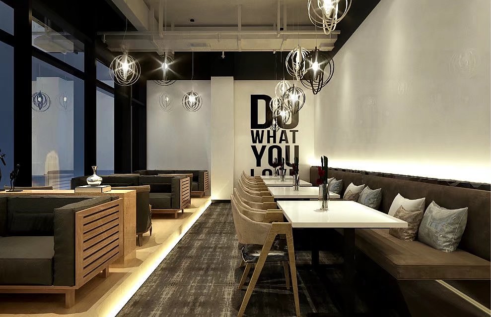 黑白灰咖啡馆设计