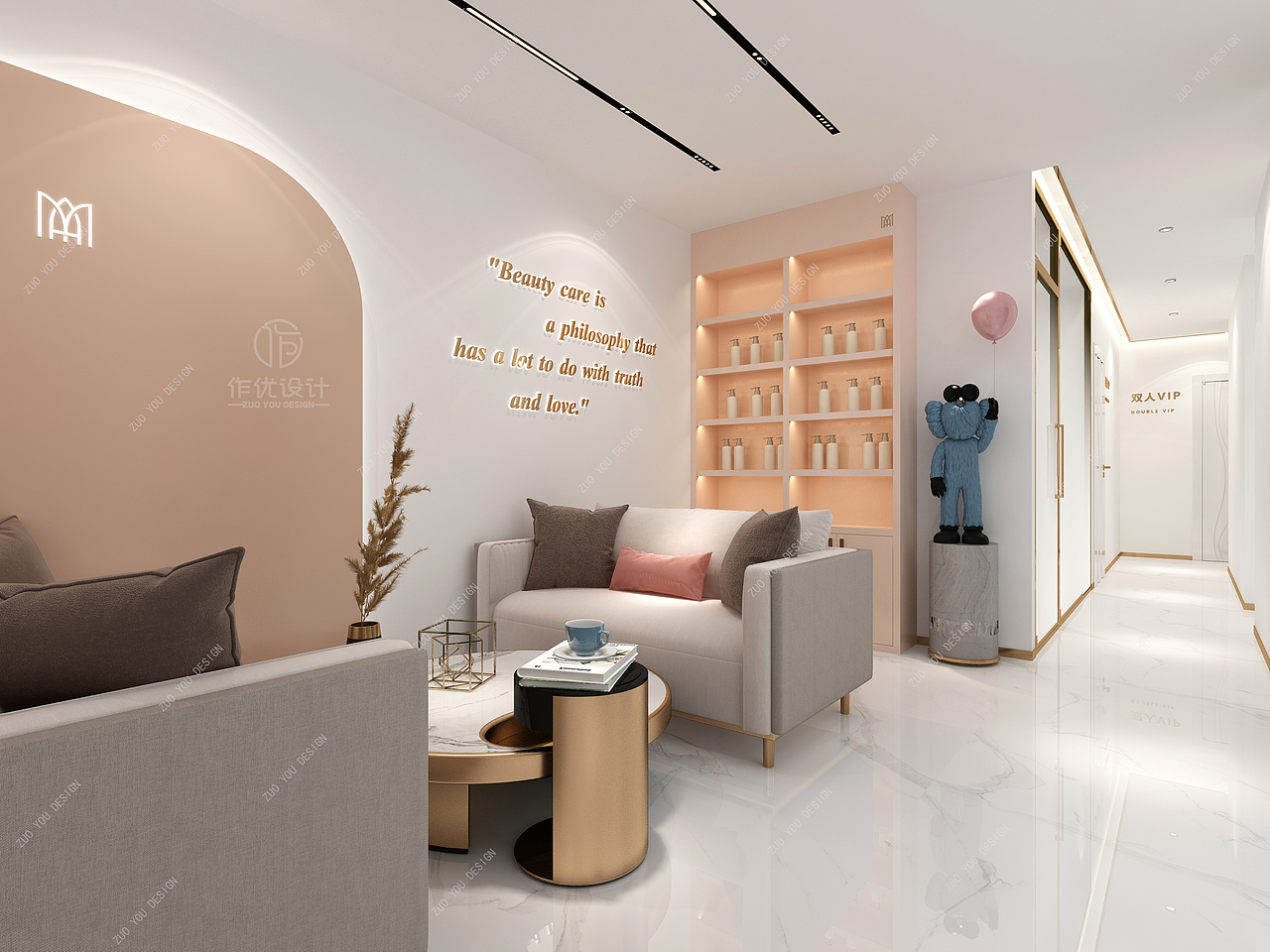 现代轻奢美容院设计（图ZMjg2MTE5OTUy） - 商业空间设计 - 站酷设计师作优空间设计原创素材 - 站酷ZCOOL