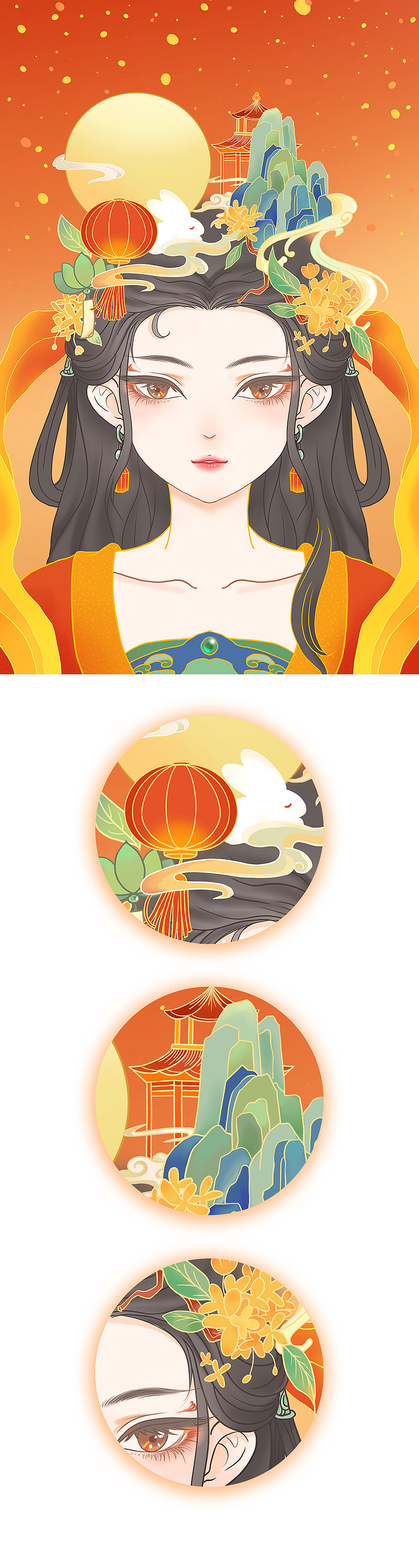 国潮古风概念插画（图ZMzEwMTMyMTQw） - 商业插画 - 站酷设计师丢酱原创素材 - 站酷ZCOOL