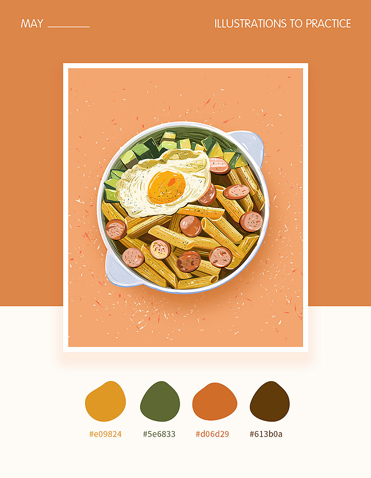 美食-面条插画打卡（图ZMjExNTY1NjQw） - 创作习作 - 站酷设计师半夜九更原创素材 - 站酷ZCOOL
