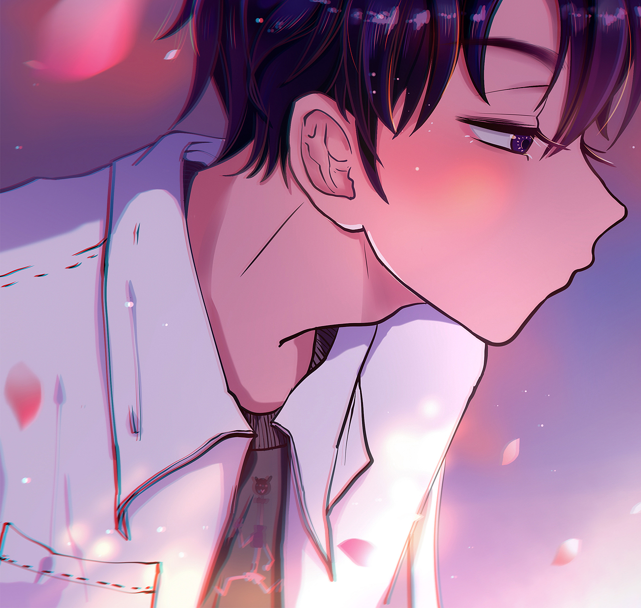 情侣二次元插画