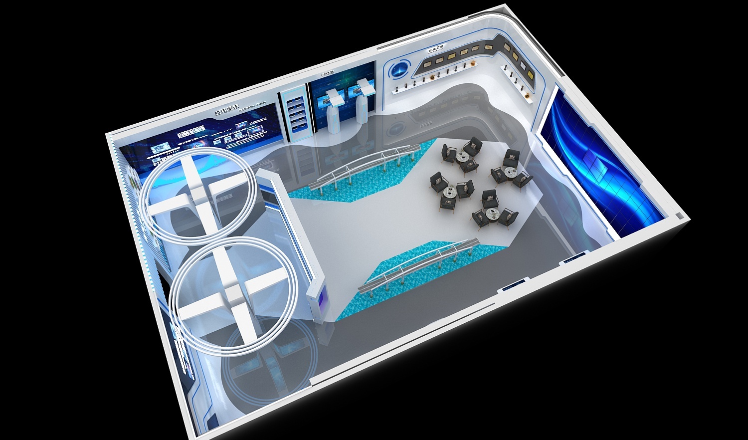 桥梁展厅3d效果图