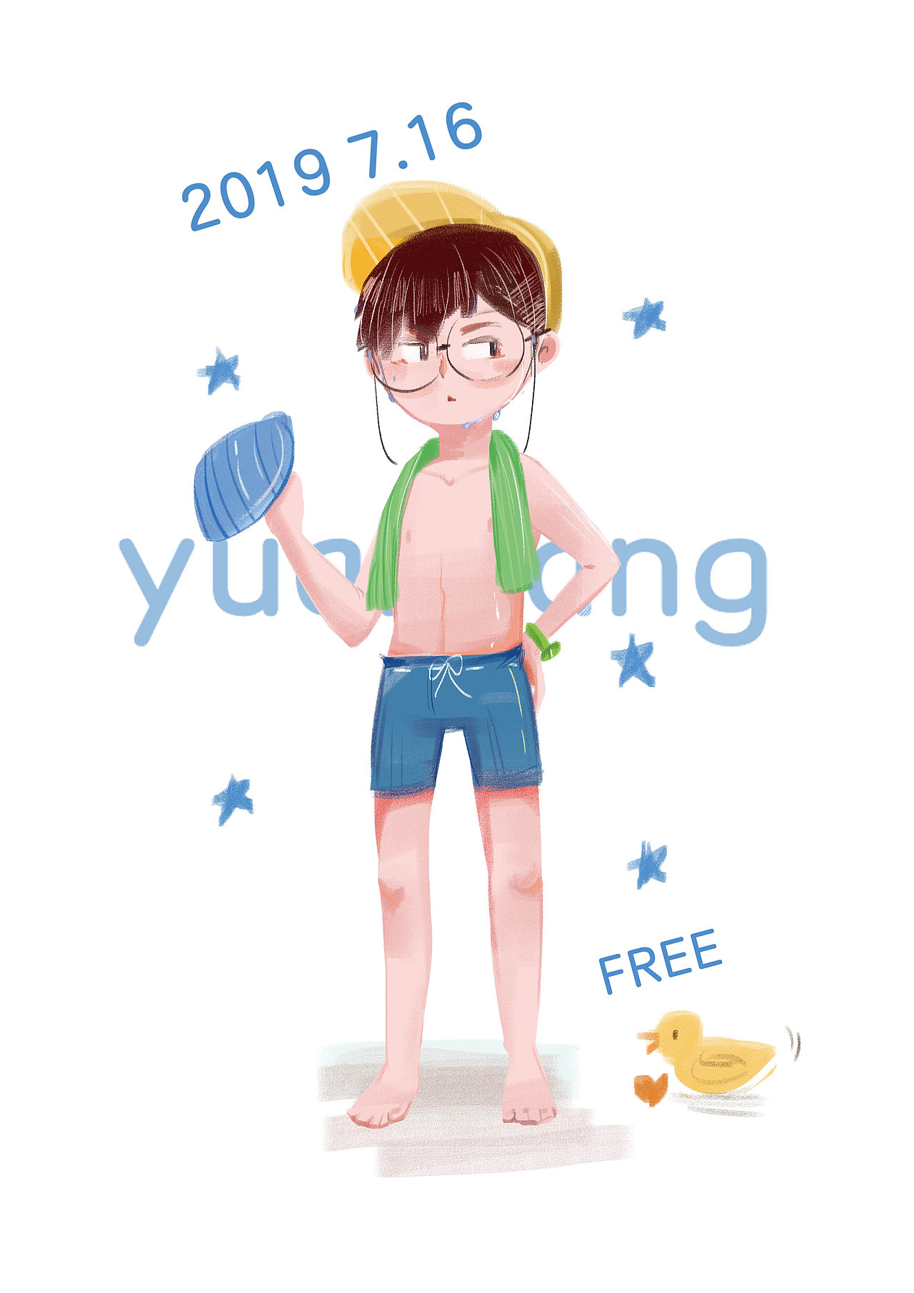 游泳男孩（图ZMTkzOTcwNzk2） - 创作习作 - 站酷设计师哦呵呵殿下原创素材 - 站酷ZCOOL