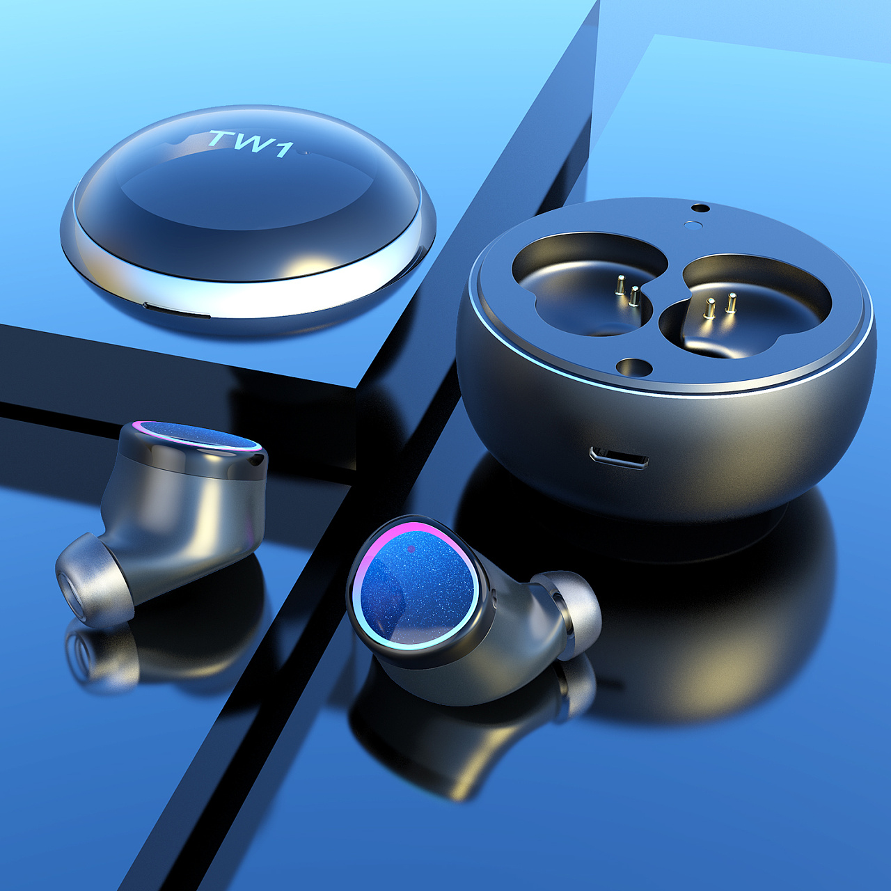 蓝牙耳机建模渲染