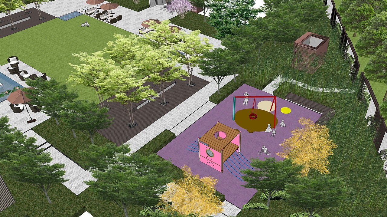 现代居住区大区景观SU模型下载（图ZMjcxMjY3MjIw） - 景观设计 - 站酷设计师素模网原创素材 - 站酷ZCOOL