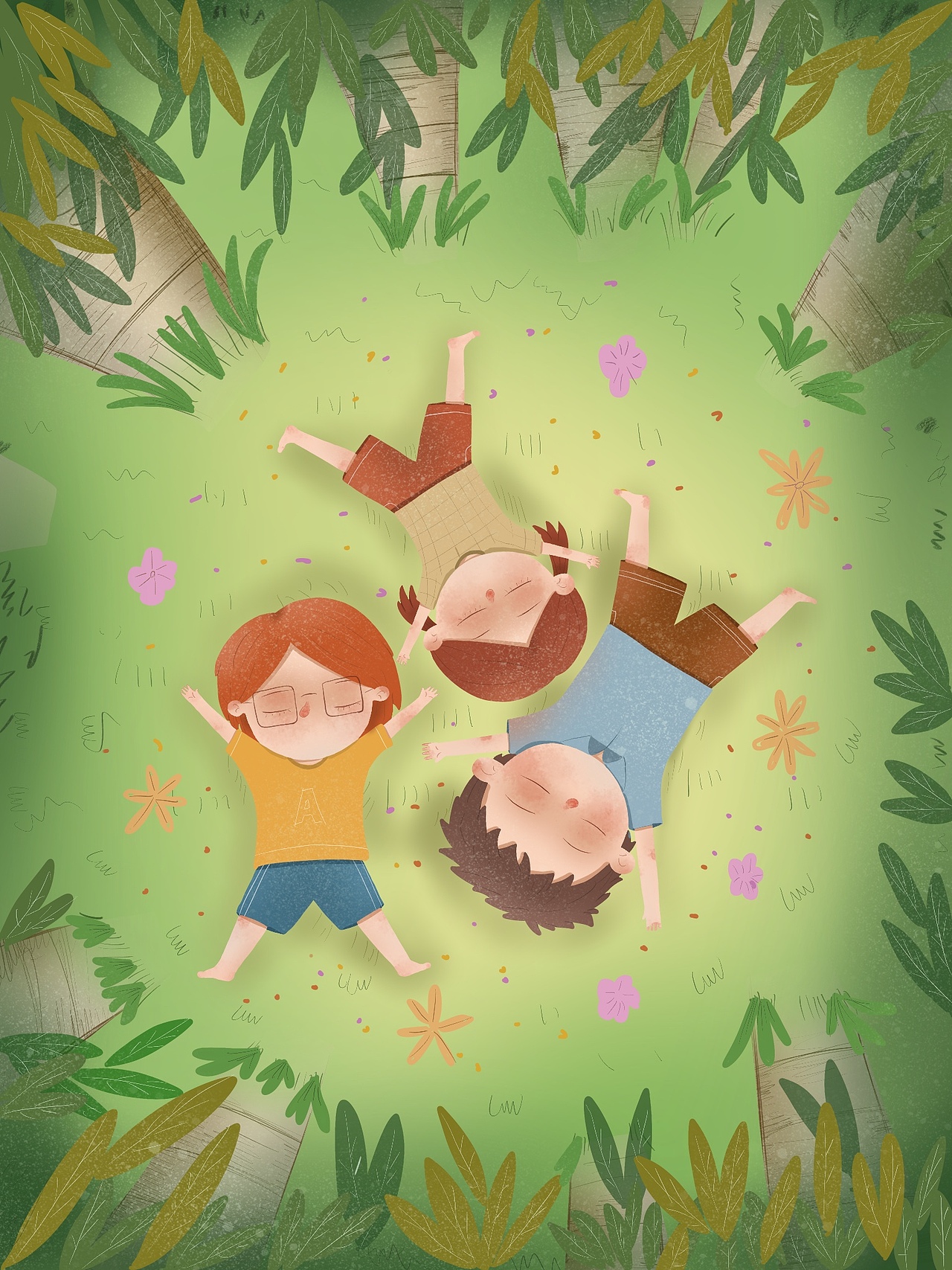 郊游了（图ZMTc5NzY3Mzc2） - 儿童插画 - 站酷设计师蛋壳插画原创素材 - 站酷ZCOOL