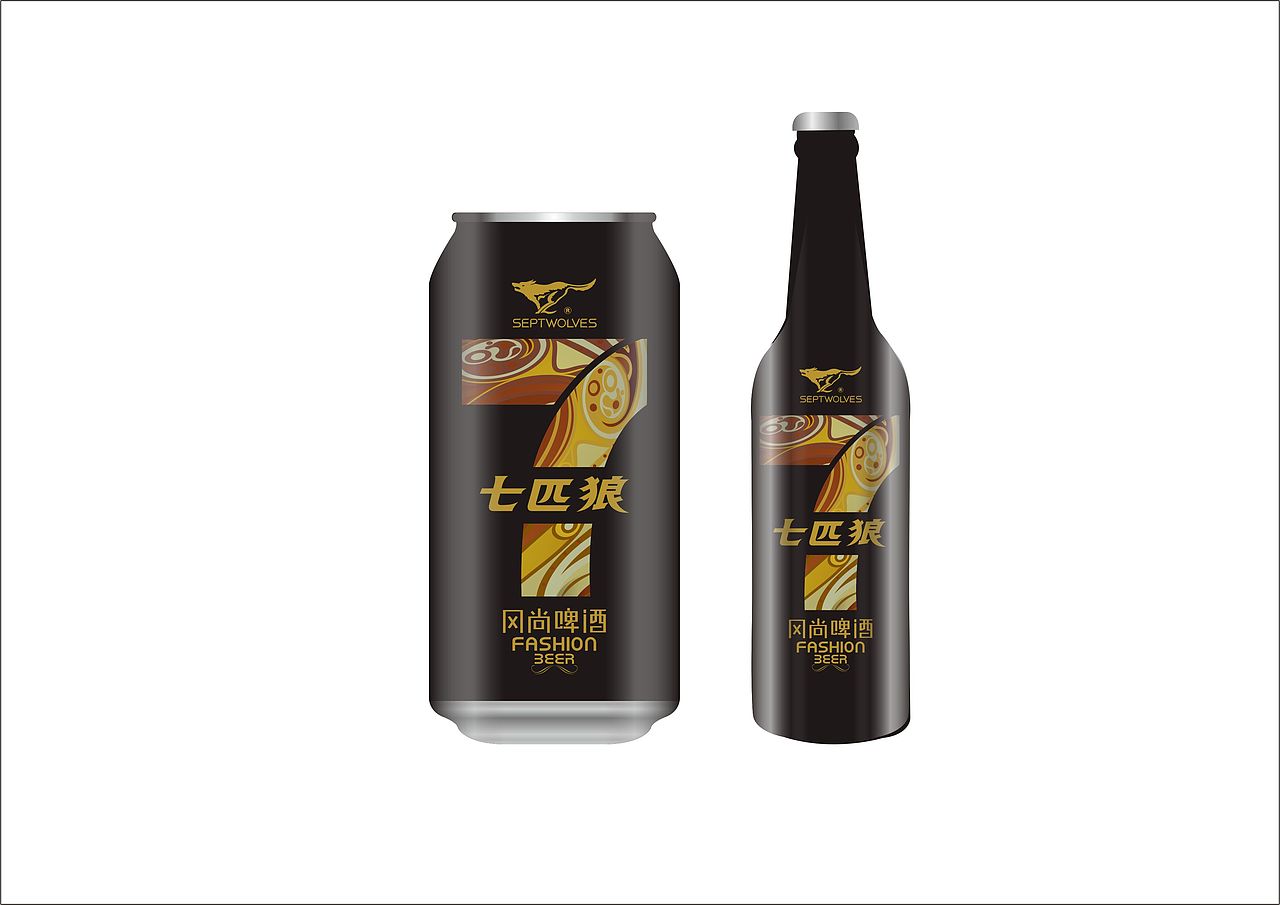 七匹狼啤酒包装（图ZMTE0ODYxNDg=） - 包装 - 站酷设计师846850719原创素材 - 站酷ZCOOL