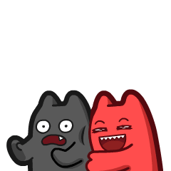 c55【魔鬼猫表情-蹭脸】#半身 动态 双子 喜欢 爱心 示好 ip 动漫