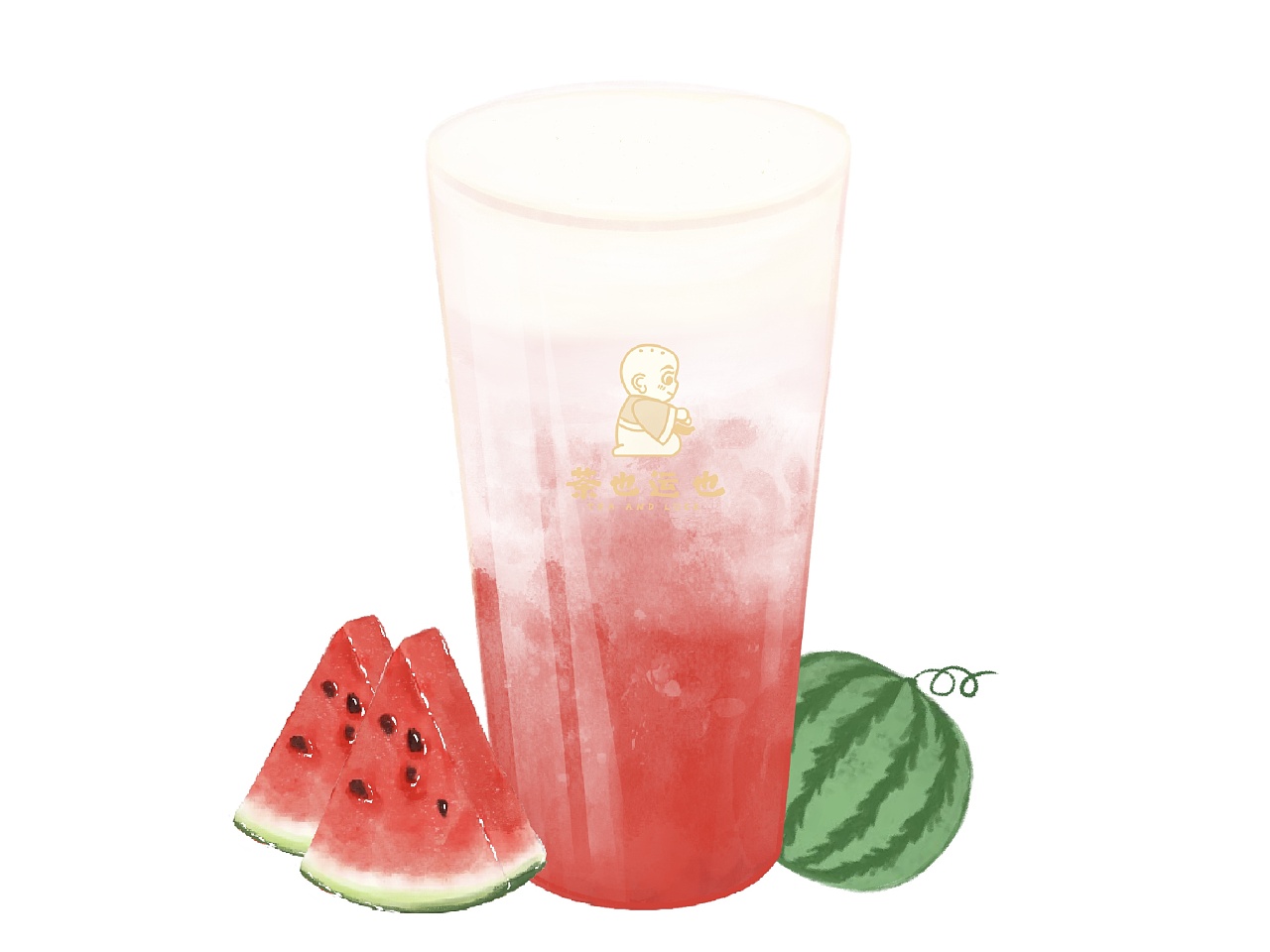 外卖奶茶插画设计