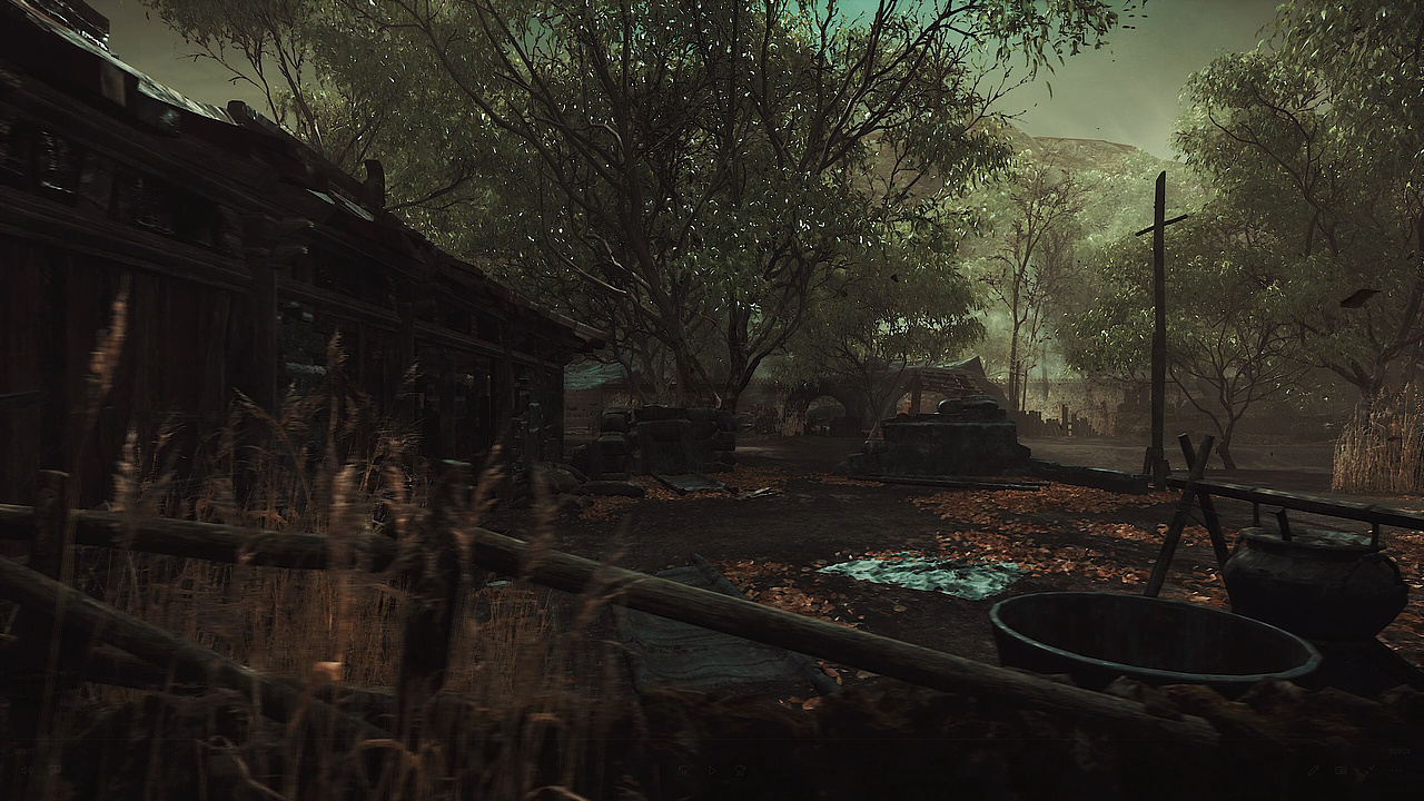 ue4武侠风破败的村庄场景练习游戏场景