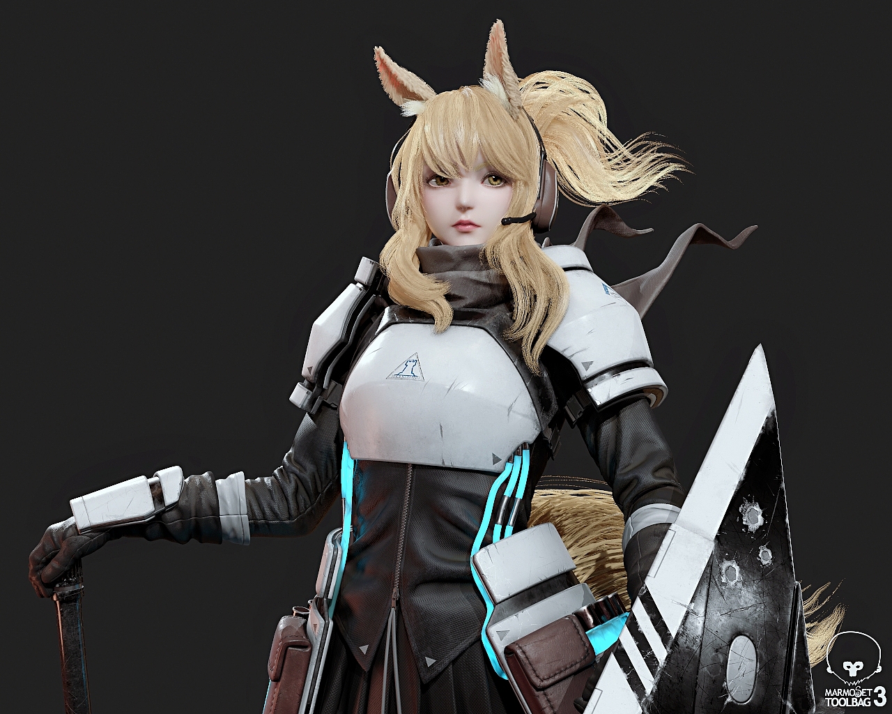 临光 明日方舟同人3D模型 实时渲染（图ZMjEzNDY3MDYw） - 人物/生物 - 站酷设计师Aniraiden原创素材 - 站酷ZCOOL