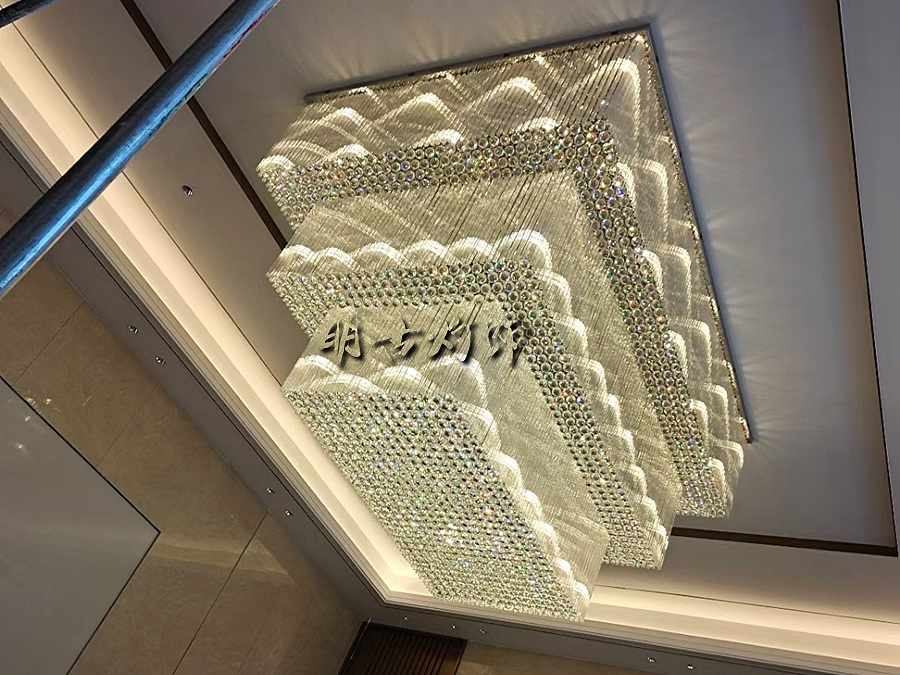 酒店门厅水晶吊灯定制（图ZMjY3NTM4Mjg0） - 酒店餐饮设计 - 站酷设计师明古灯饰定制图库原创素材 - 站酷ZCOOL