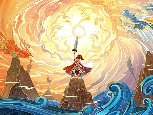 【项目展示】手游《水浒Q传》双旦KV插画