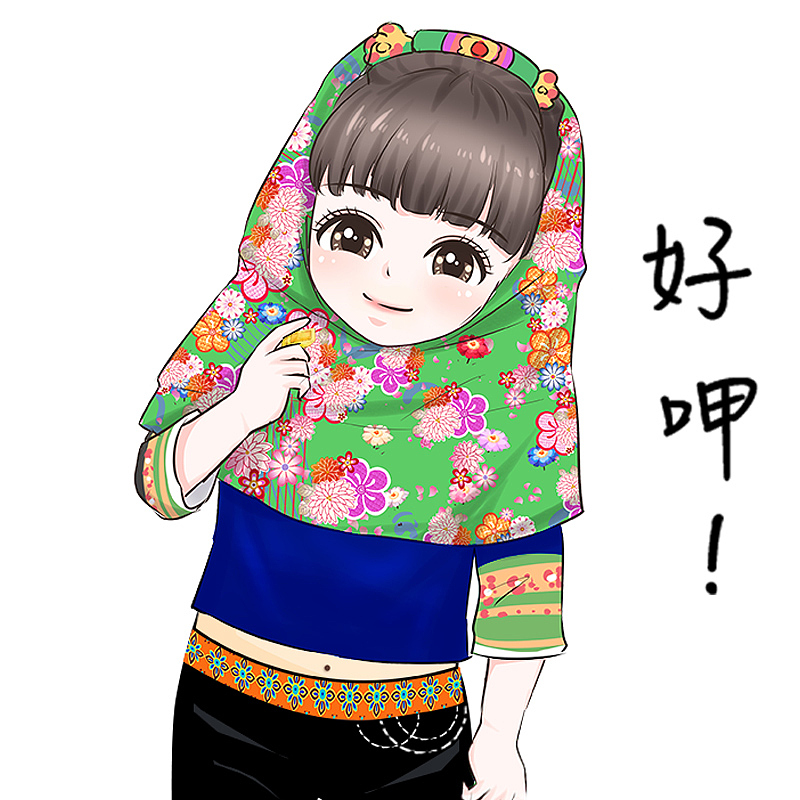 水关旺来吉祥物——小小惠安女卡通q版形象原创设计