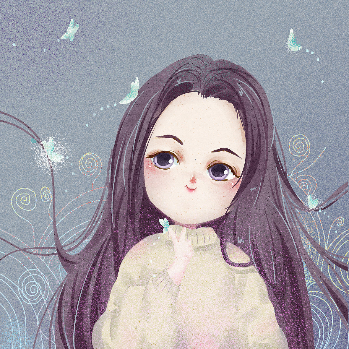 原创作品插画艺术插画sai头像肌理插画我是白小蛇画2zb4210我是白小蛇