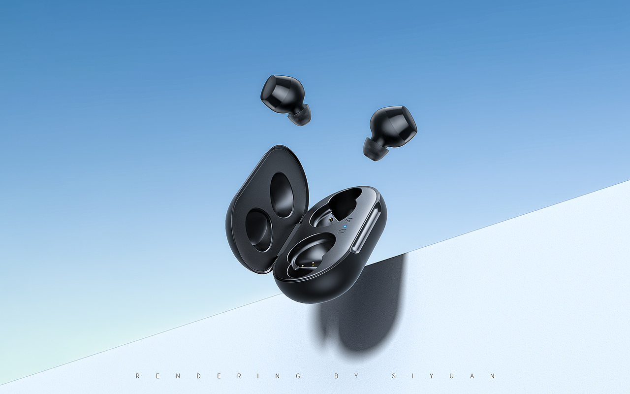 【产品渲染-Galaxy Buds Por蓝牙耳机】（图ZMjk1OTAwMzIw） - 产品 - 站酷设计师思远_Design原创素材 - 站酷ZCOOL