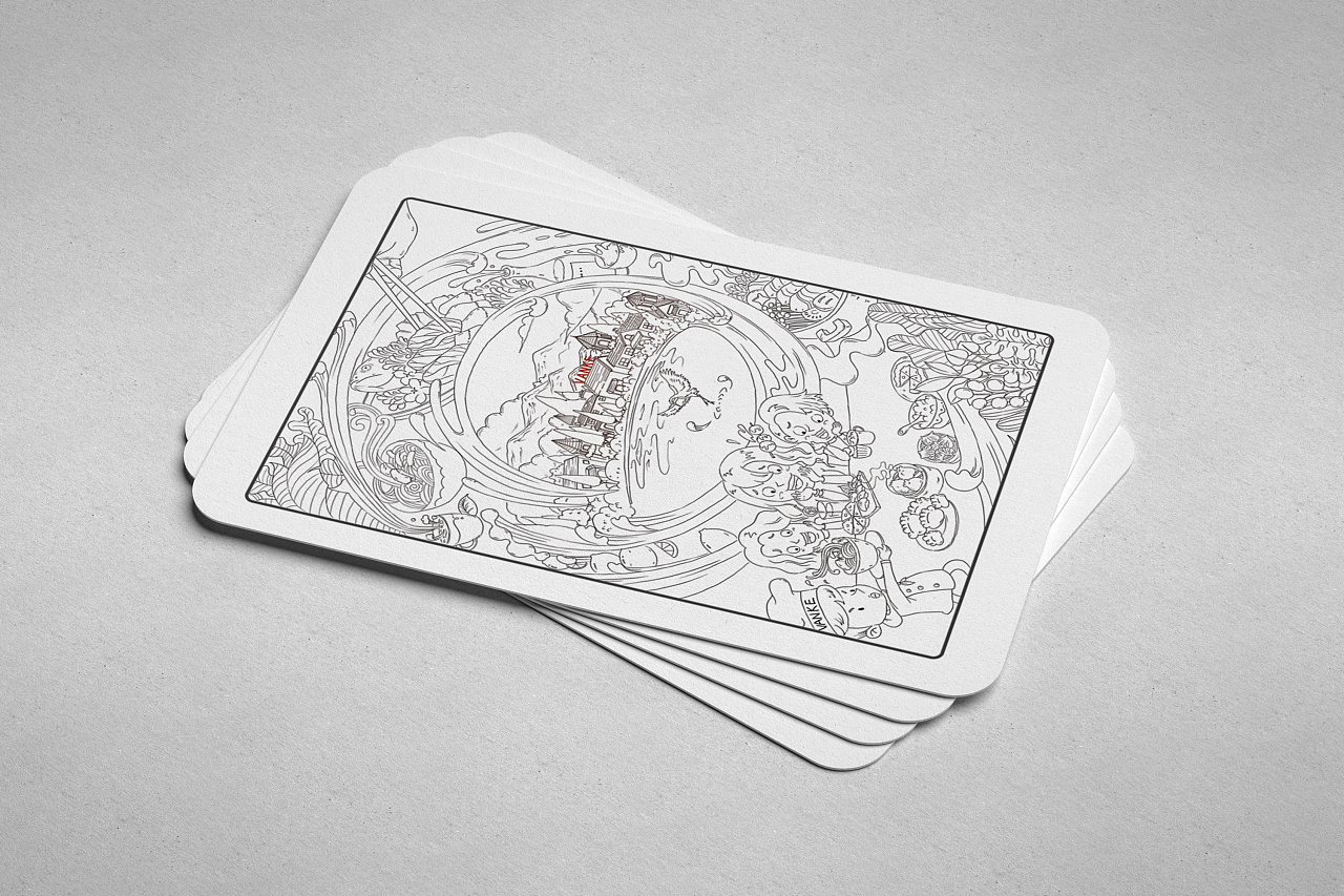 万科vanke扑克牌插画设计