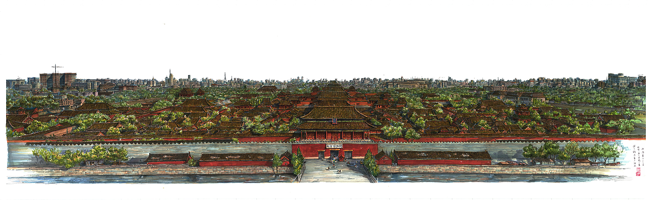 马克笔手绘《北京·故宫》_谭泽鸿-站酷zcool