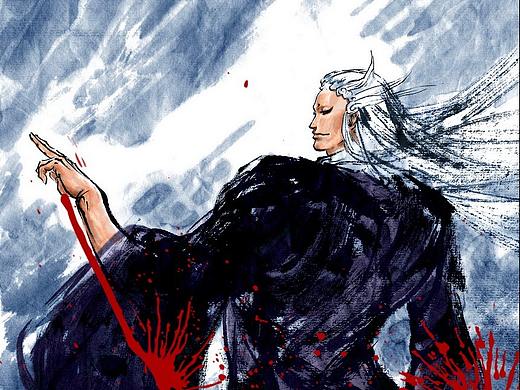 水墨武侠漫画《断红》插画作品