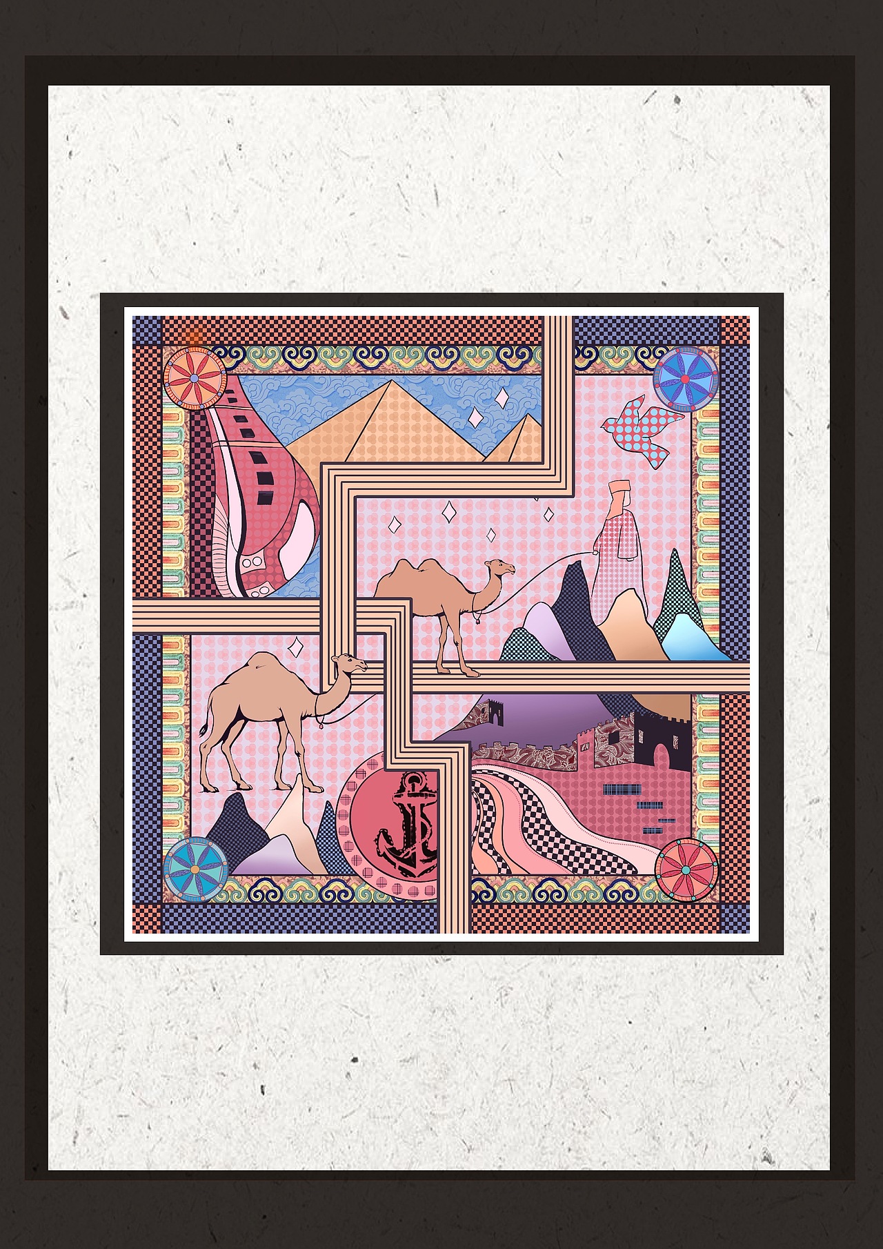 丝蕴蓝通丝绸之路纹样图案融合