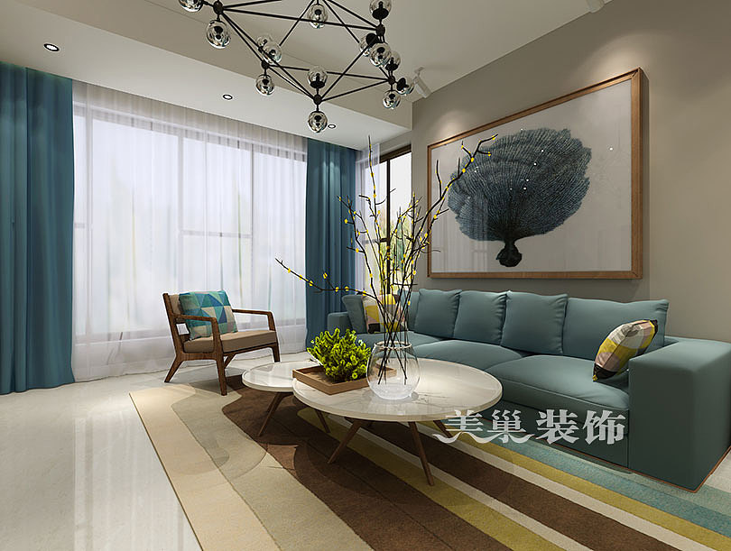 郑州民安尚郡装修88平两室-现代北欧就看门厅和酒柜了（图ZOTA2MDMwODQ=） - 家装设计 - 站酷设计师郑州美巢装饰原创素材 - 站酷ZCOOL