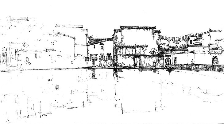 宏村月沼|设计写生系列步骤临摹图一行手绘沈阳校区（图ZMTMyOTg3MzA0） - 绘画 - 站酷设计师村长123原创素材 - 站酷ZCOOL