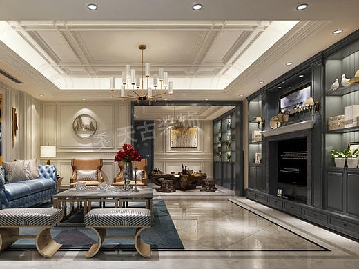 万科颐府联排别墅装修|美式风格设计赏析-渝北天古装饰