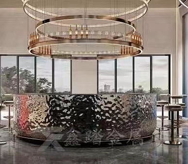 镜面不锈钢水吧台定制 酒店不锈钢吧台厂家造型各异