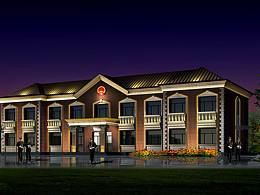 户外建筑亮化效果图设计，制作