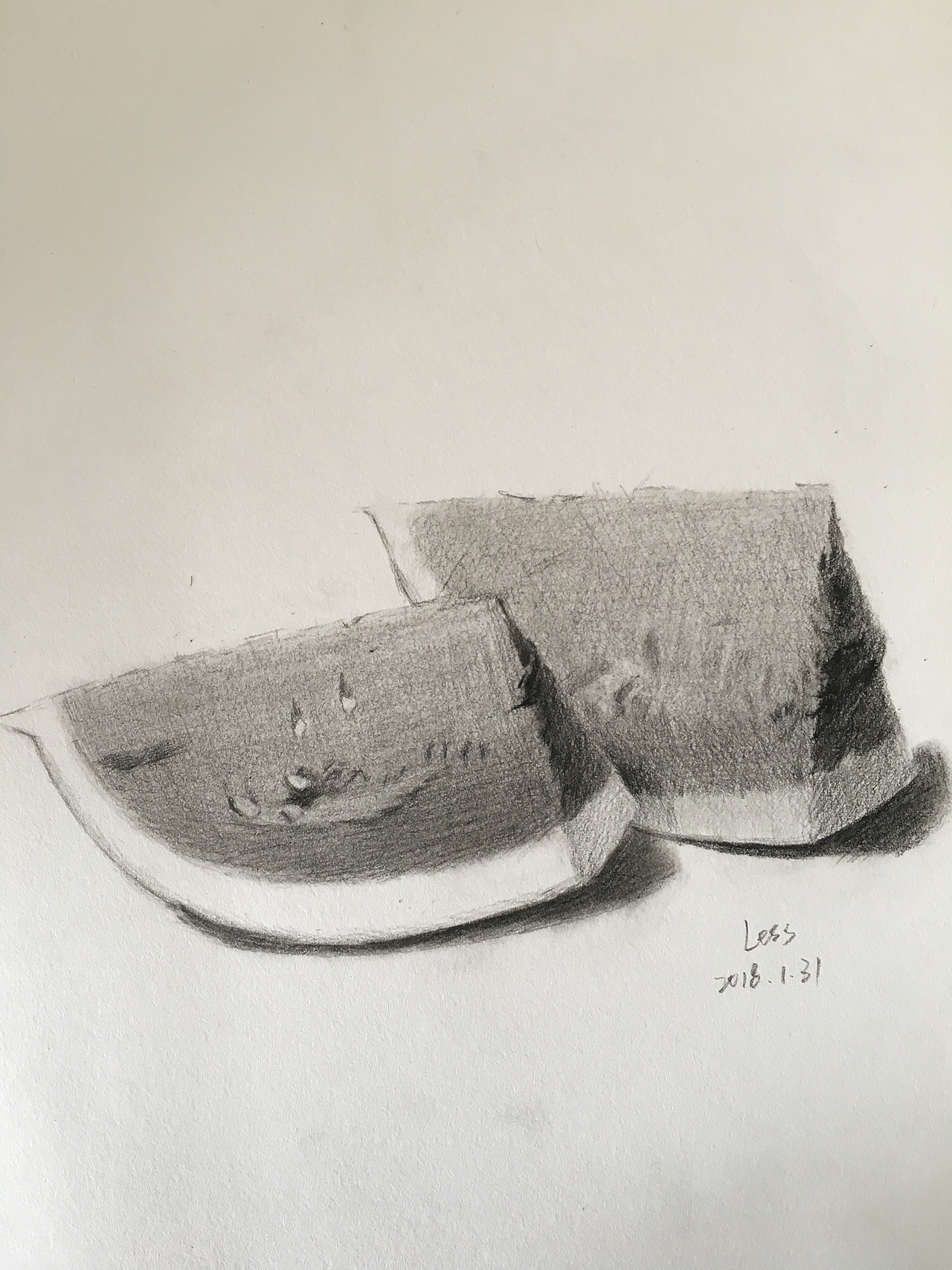 一组水果单体素描