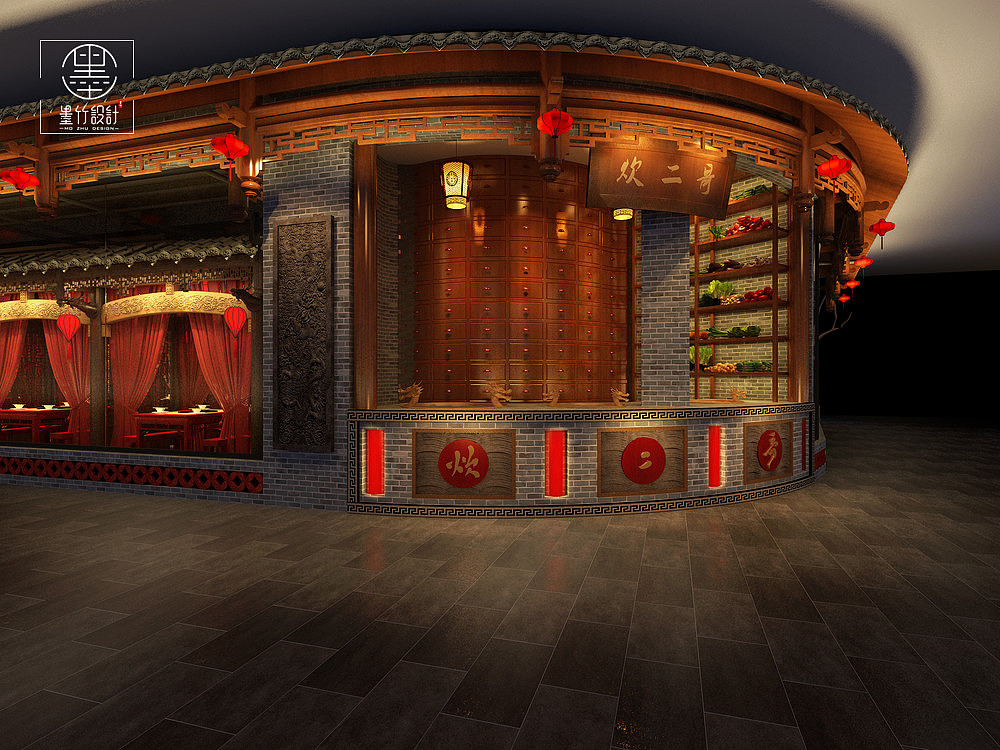 炊二哥火锅店设计(深圳店) |成都连锁火锅店设计公司