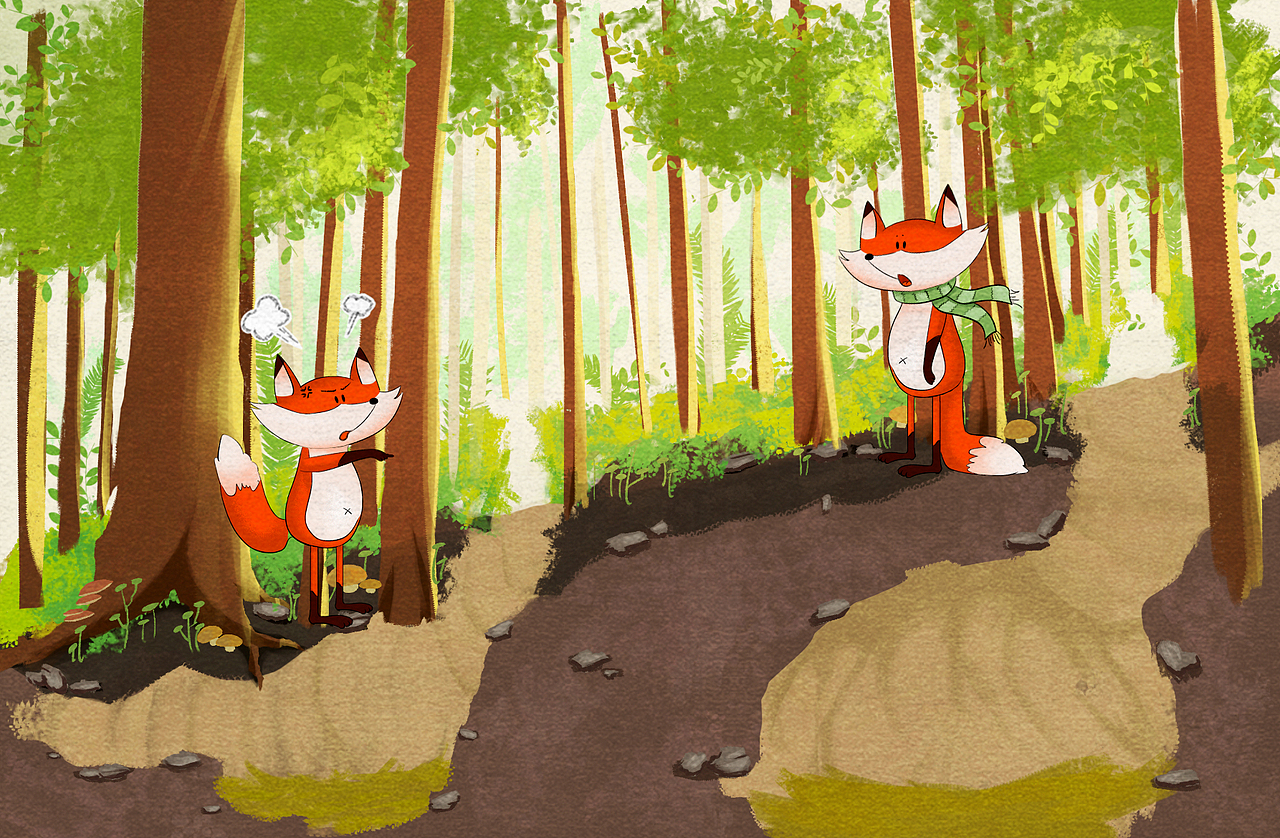 狐狸兄弟（图ZMjIwOTU4MDA4） - 创作习作 - 站酷设计师不不橘涂原创素材 - 站酷ZCOOL