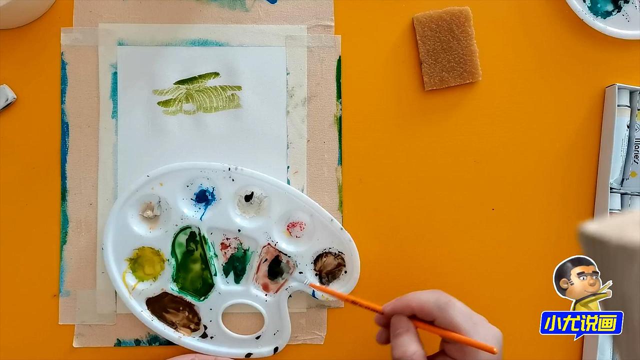 水彩画如何用留白液画草丛