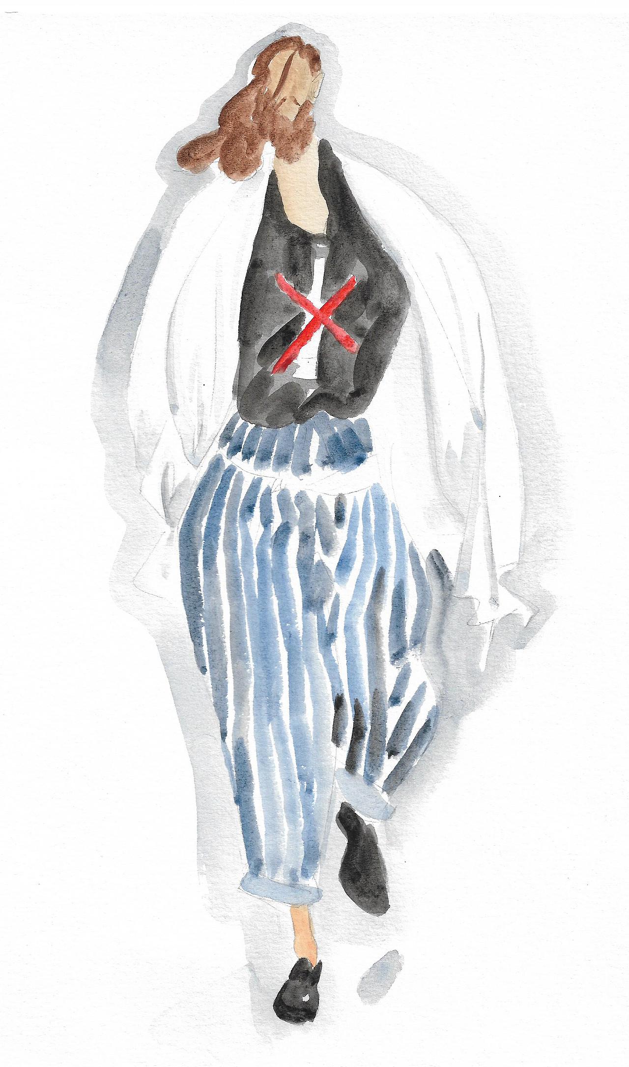 服装插画手绘 山本耀司 yoji yamamoto