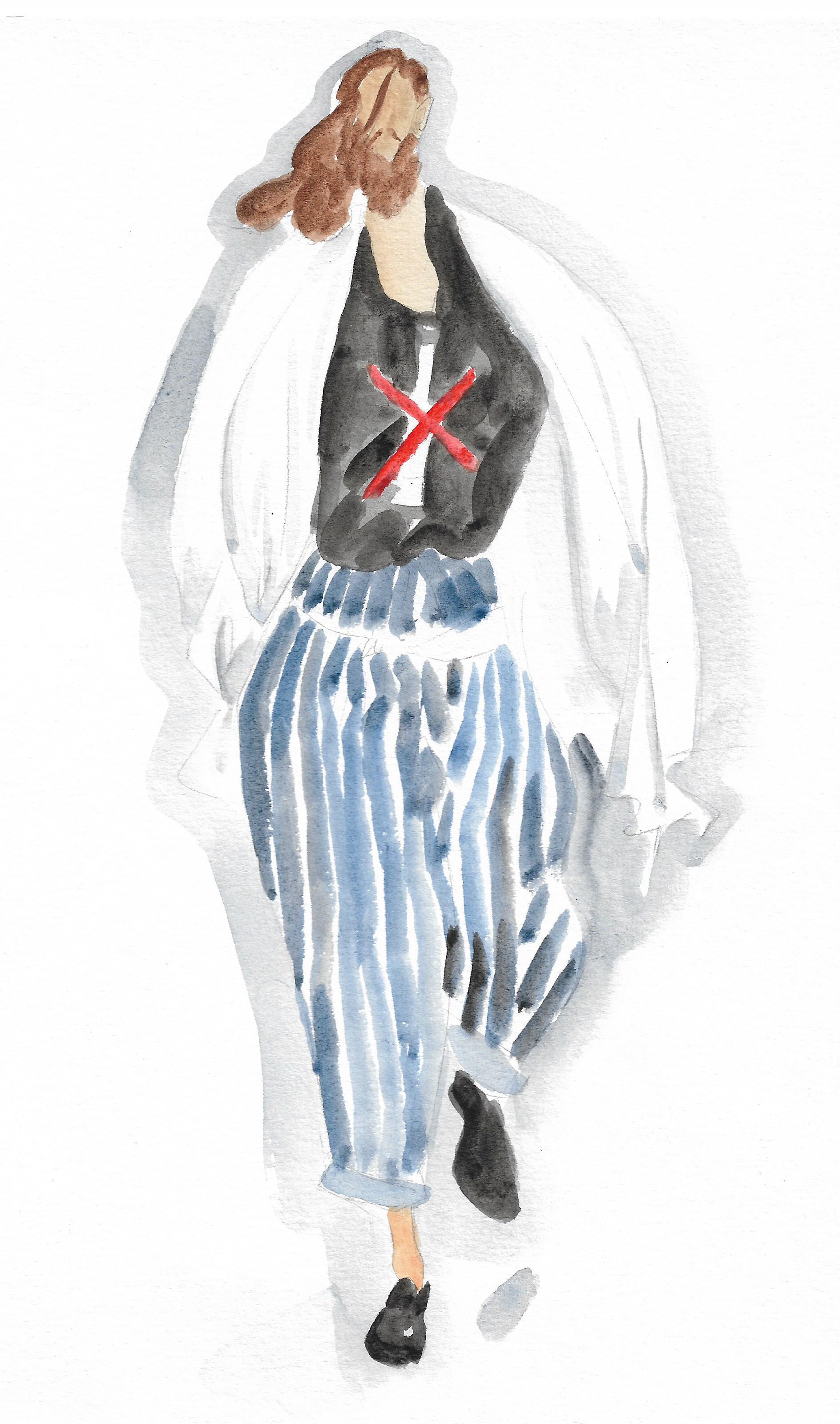 服装插画手绘 山本耀司 yoji yamamoto