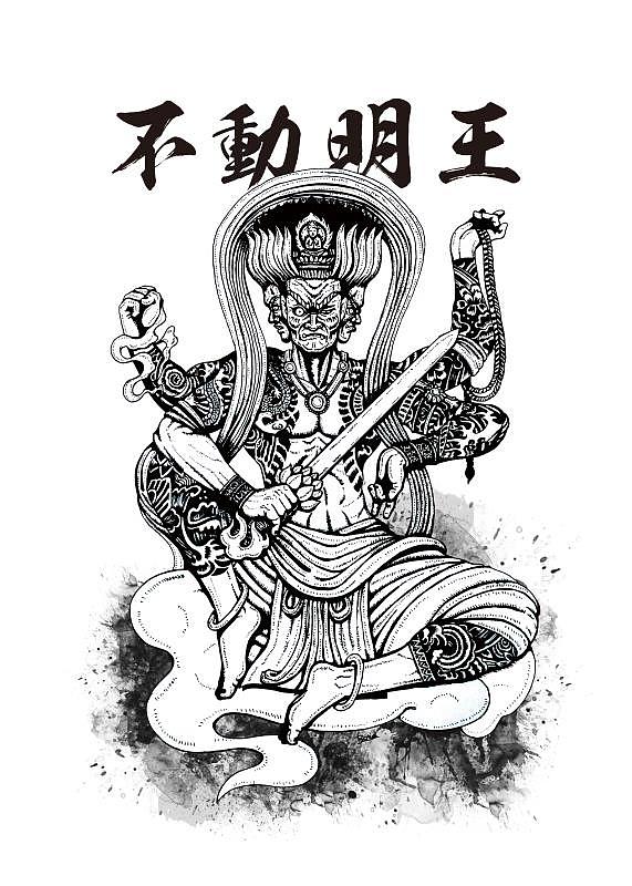 原创插画作品——不动明王